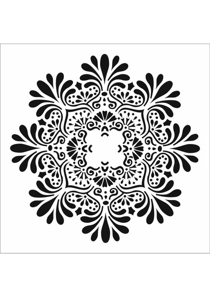 Stencil Sarayi Boyama Şablon Damask Çini Mandala - 4719