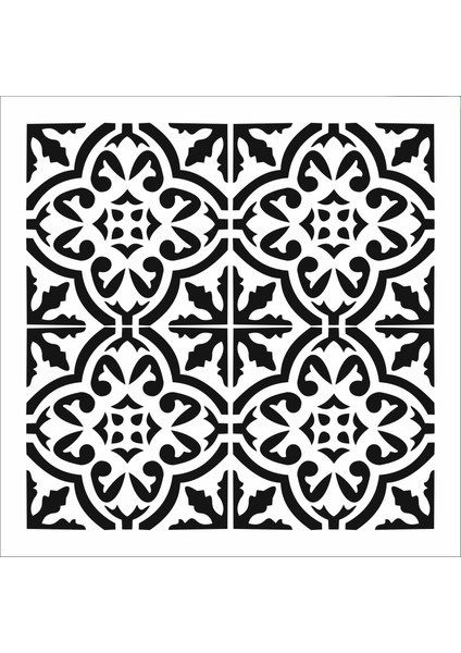 Stencil Sarayi Boyama Şablon Damask Çini Mandala - 7955