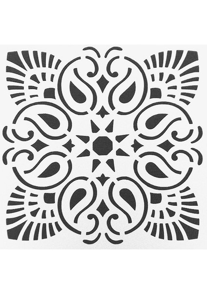 Stencil Sarayi Boyama Şablon Damask Çini Mandala - 4673
