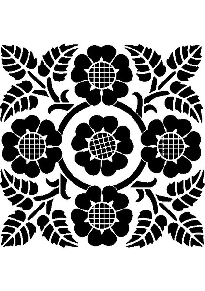 Stencil Sarayi Boyama Şablon Damask Çini Mandala - 4708
