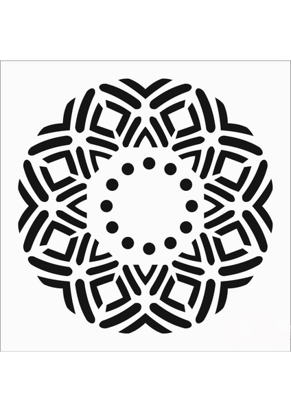 Stencil Sarayi Boyama Şablon Damask Çini Mandala - 8252