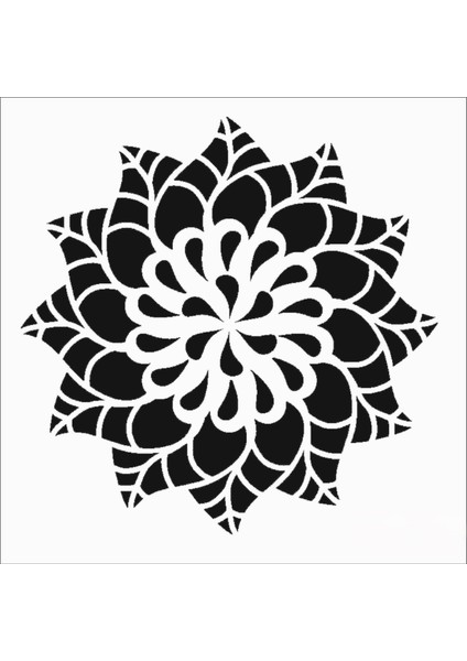 Stencil Sarayi Boyama Şablon Damask Çini Mandala - 8358