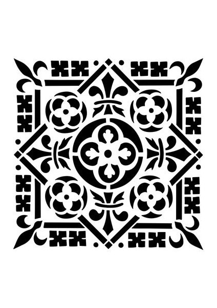 Stencil Sarayi Boyama Şablon Damask Çini Mandala - 4656