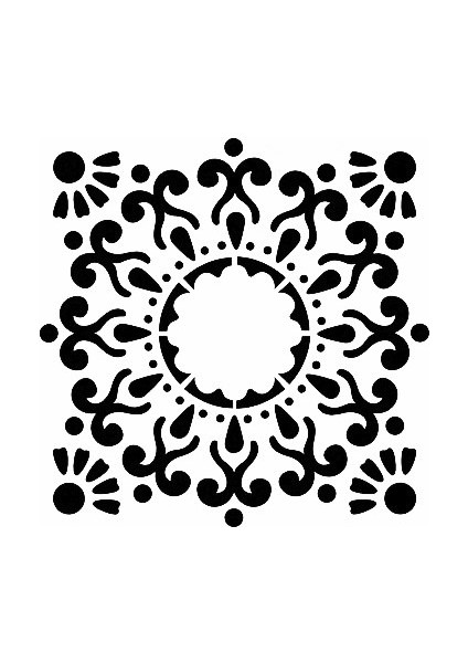 Stencil Sarayi Boyama Şablon Damask Çini Mandala - 4671