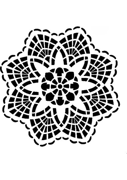 Stencil Sarayi Boyama Şablon Damask Çini Mandala - 4682