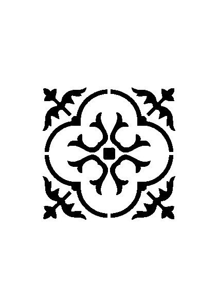 Stencil Sarayi Boyama Şablon Damask Çini Mandala - 4714