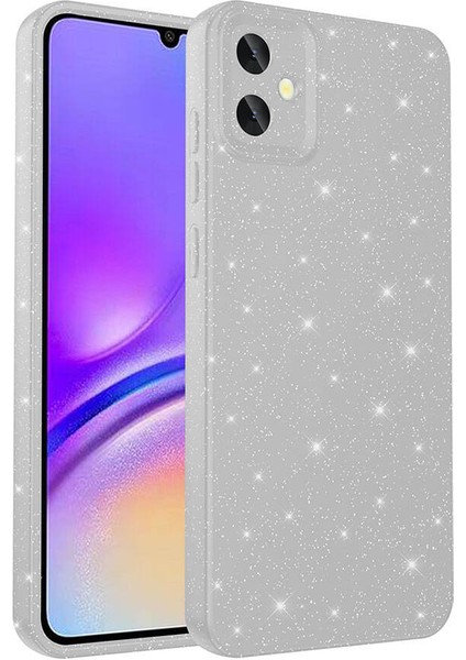 Galaxy A05 Uyumlu Cmk Kılıf Kamera Korumalı Simli Lüks Zore Koton Kapak-Gümüş