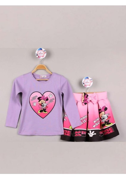 Kız Çocuk Mickey Mouse Etekli Takım 3202