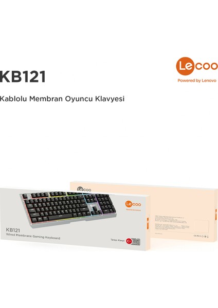 KB121 USB Kablolu Makro Tuşlu Rainbow Efektli Mekanik Hisli Membran Gaming Q Siyah Klavye