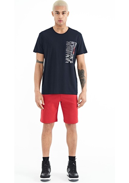 Alan Lacivert Standart Kalıp Erkek T-Shirt - 88208