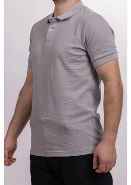 Petek Desen Polo Yaka T-Shirt