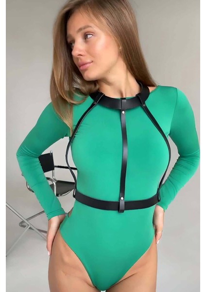 Mulvxjrt JRT02 Elbise Üzeri Boyundan ve Belden Bağlamalı Deri Korse Kemer - 653 (Mulvix) fiyatları