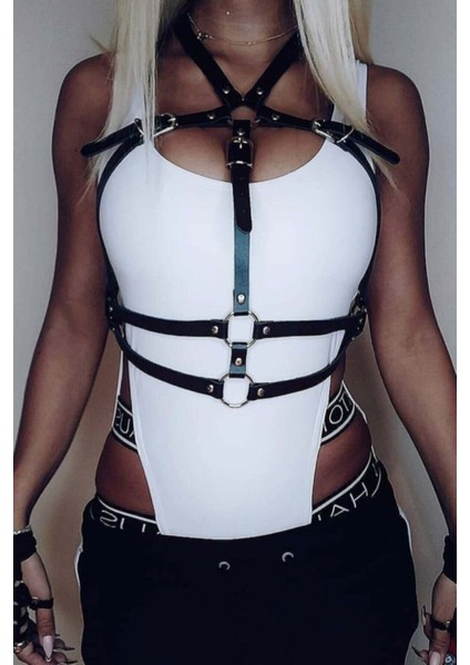 Mulvxjrt JRT02 Deri Göğüs Üzeri Harness - 728 (Mulvix)