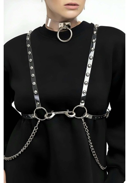Mulvxjrt JRT02 Şık - Şeffaf Kemer ve Choker Takım - 826 (Mulvix)