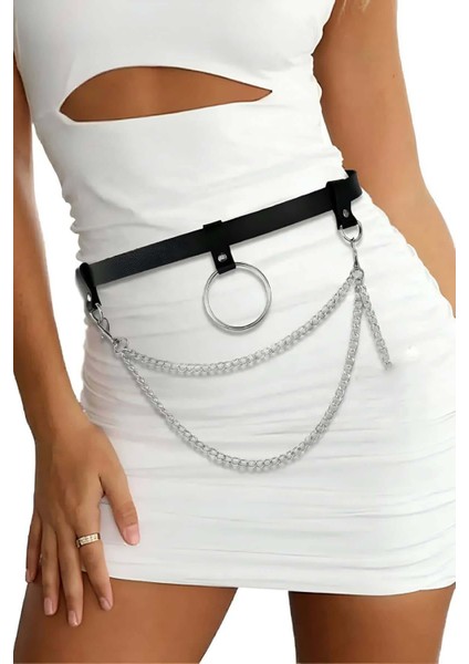 Mulvxjrt JRT02 Zincirli Şık Deri Bel Harness - 923 (Mulvix)