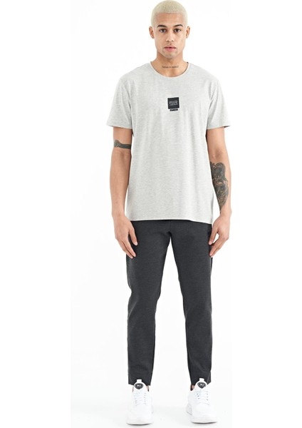 Bert Gri Melanj Standart Kalıp Erkek T-Shirt - 88210