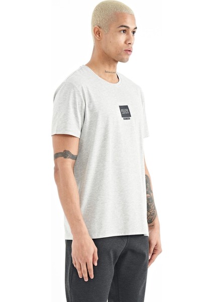 Bert Gri Melanj Standart Kalıp Erkek T-Shirt - 88210