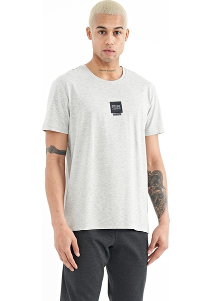 Bert Gri Melanj Standart Kalıp Erkek T-Shirt - 88210