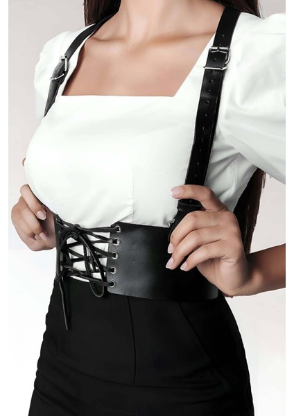 Mulvxjrt JRT02 T-Shirt, Elbise Üzeri Şık Deri Kemer - 822 (Mulvix)