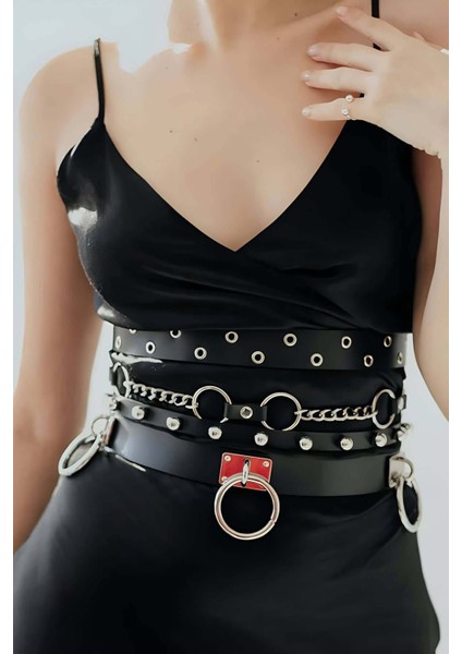 Mulvxjrt JRT02 Halka ve Zincir Detaylı Şık Deri Kemer - 825 (Mulvix) fiyatları