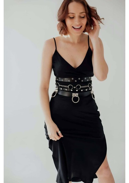 Mulvxjrt JRT02 Halka ve Zincir Detaylı Şık Deri Kemer - 825 (Mulvix) modelleri