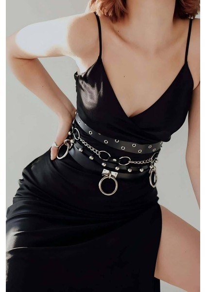 Mulvxjrt JRT02 Halka ve Zincir Detaylı Şık Deri Kemer - 825 (Mulvix) fırsatları