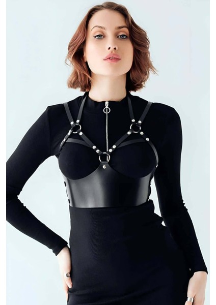 Mulvxjrt JRT02 Deri Harness Büstiyer, Şık Deri Korse - 872 (Mulvix) fiyatları