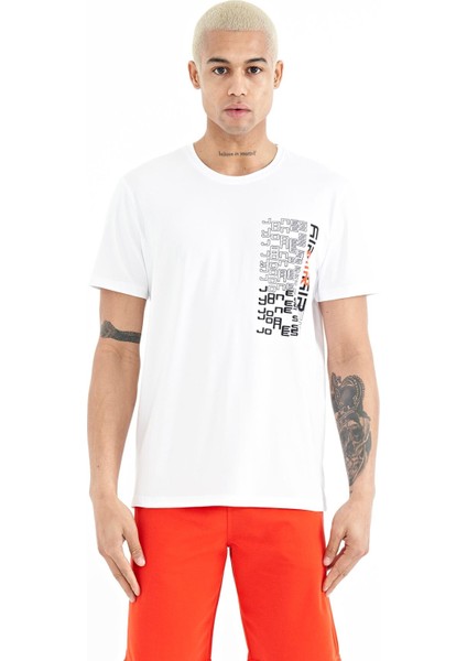 Alan Beyaz Standart Kalıp Erkek T-Shirt - 88208