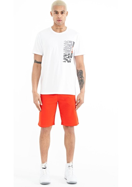 Alan Beyaz Standart Kalıp Erkek T-Shirt - 88208
