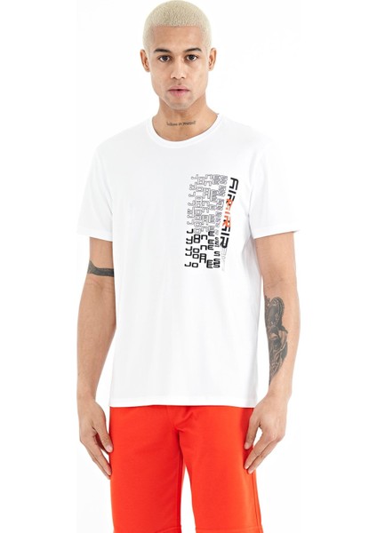 Alan Beyaz Standart Kalıp Erkek T-Shirt - 88208