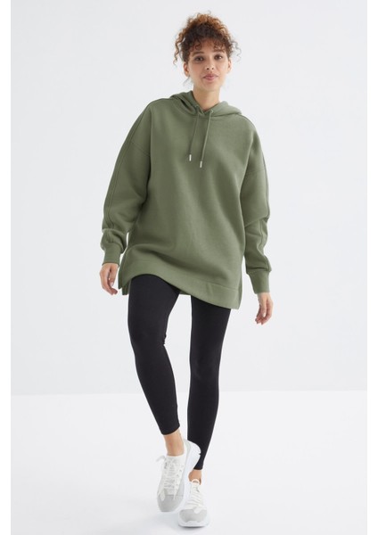 Çağla Reglan Kol Basic Kapüşonlu Oversize Sweatshirt Tunik - 97242 fiyatları