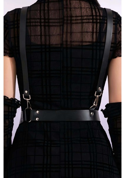 Mulvxjrt JRT02 Elbise Üzeri Askılı Deri Kemer Harness - 934 (Mulvix)