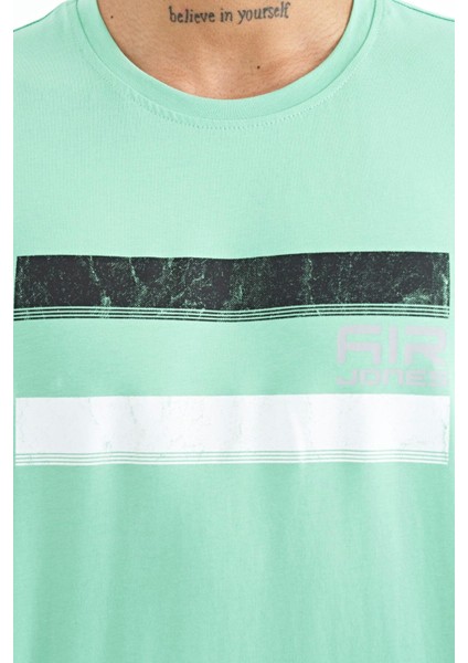 Donald Su Yeşili Standart Kalıp Erkek T-Shirt - 88217