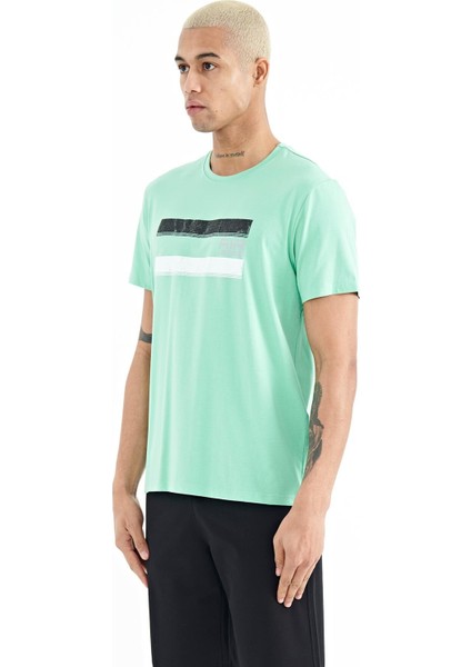 Donald Su Yeşili Standart Kalıp Erkek T-Shirt - 88217