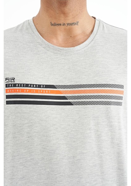 Stew Gri Melanj O Yaka Erkek T-Shirt - 88229
