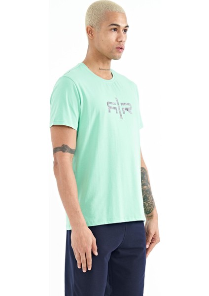 Boris Su Yeşili Standart Kalıp Erkek T-Shirt - 88206