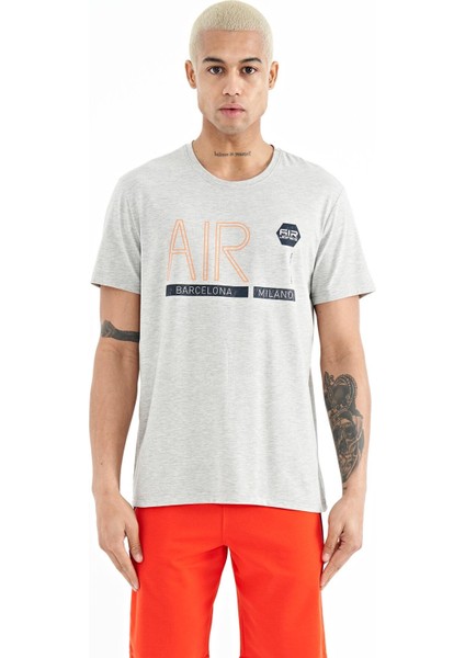 Conan Gri Melanj Standart Kalıp Erkek T-Shirt - 88209