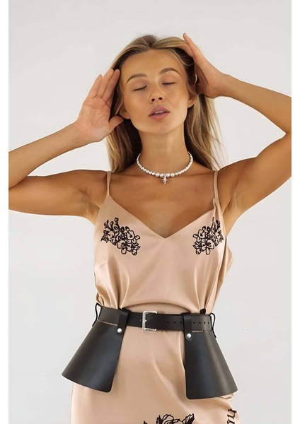 Mulvxjrt JRT02 Bel Üzeri Şık Deri Etek Kemer - 623 (Mulvix)