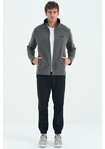 Hardy Koyu Gri Standart Kalıp Polar Erkek Sweatshirt - 88299 fırsatları