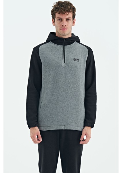 Ruby Gri Melanj Standart Kalıp Polar Erkek Sweatshirt - 88300