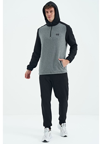 Ruby Gri Melanj Standart Kalıp Polar Erkek Sweatshirt - 88300 modelleri