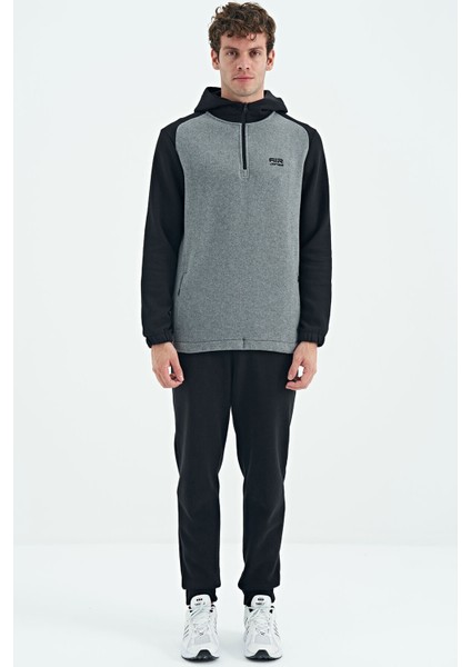 Ruby Gri Melanj Standart Kalıp Polar Erkek Sweatshirt - 88300 indirimleri