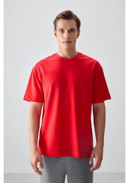 Fiesta Pamuklu Kalın Yumuşak Dokulu Oversize Fit Basic Erkek T-Shirt - 88378