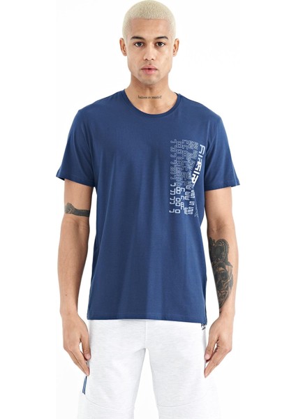 Alan İndigo Standart Kalıp Erkek T-Shirt - 88208
