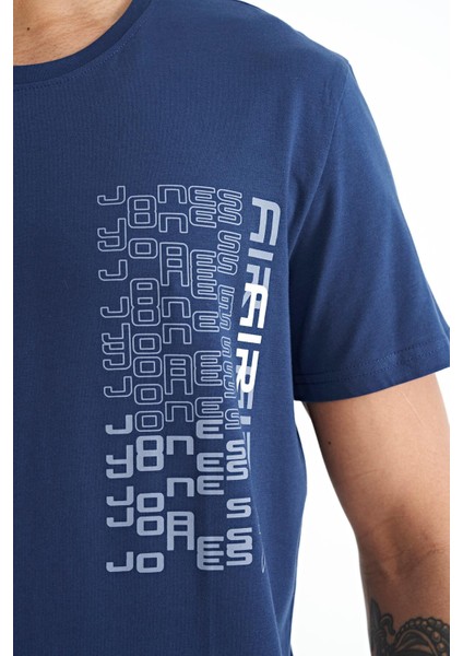 Alan İndigo Standart Kalıp Erkek T-Shirt - 88208
