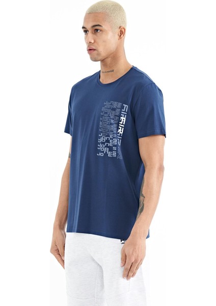 Alan İndigo Standart Kalıp Erkek T-Shirt - 88208