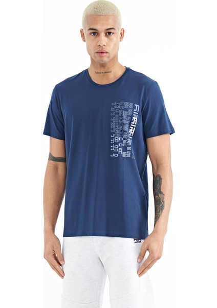 Alan İndigo Standart Kalıp Erkek T-Shirt - 88208