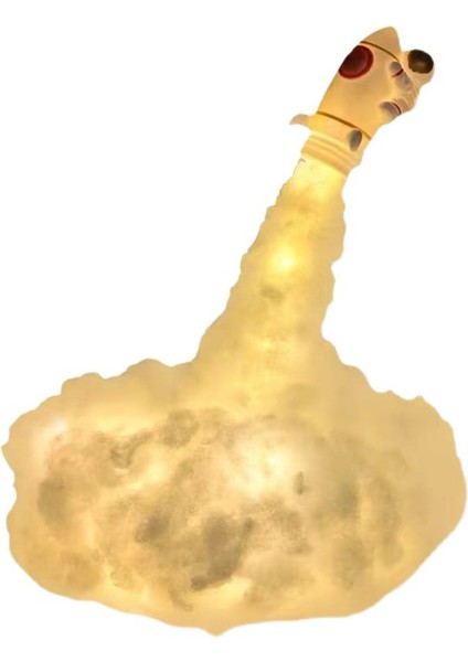 Yaratıcı Roket Işığı Diy Malzeme Paketi Gece Lambası Dekoratif Süsler Uzay Astronot Ins Atmosfer Başucu Lambası Hediye (Yurt Dışından)