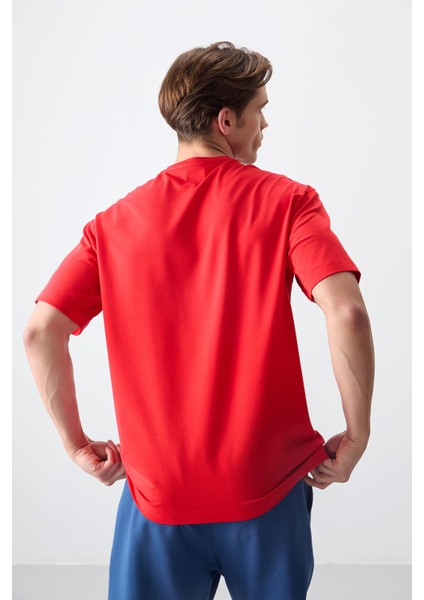 Fiesta Pamuklu Kalın Yumuşak Dokulu Oversize Fit Baskılı Erkek T-Shirt - 88376