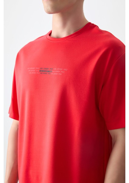 Fiesta Pamuklu Kalın Yumuşak Dokulu Oversize Fit Baskılı Erkek T-Shirt - 88374